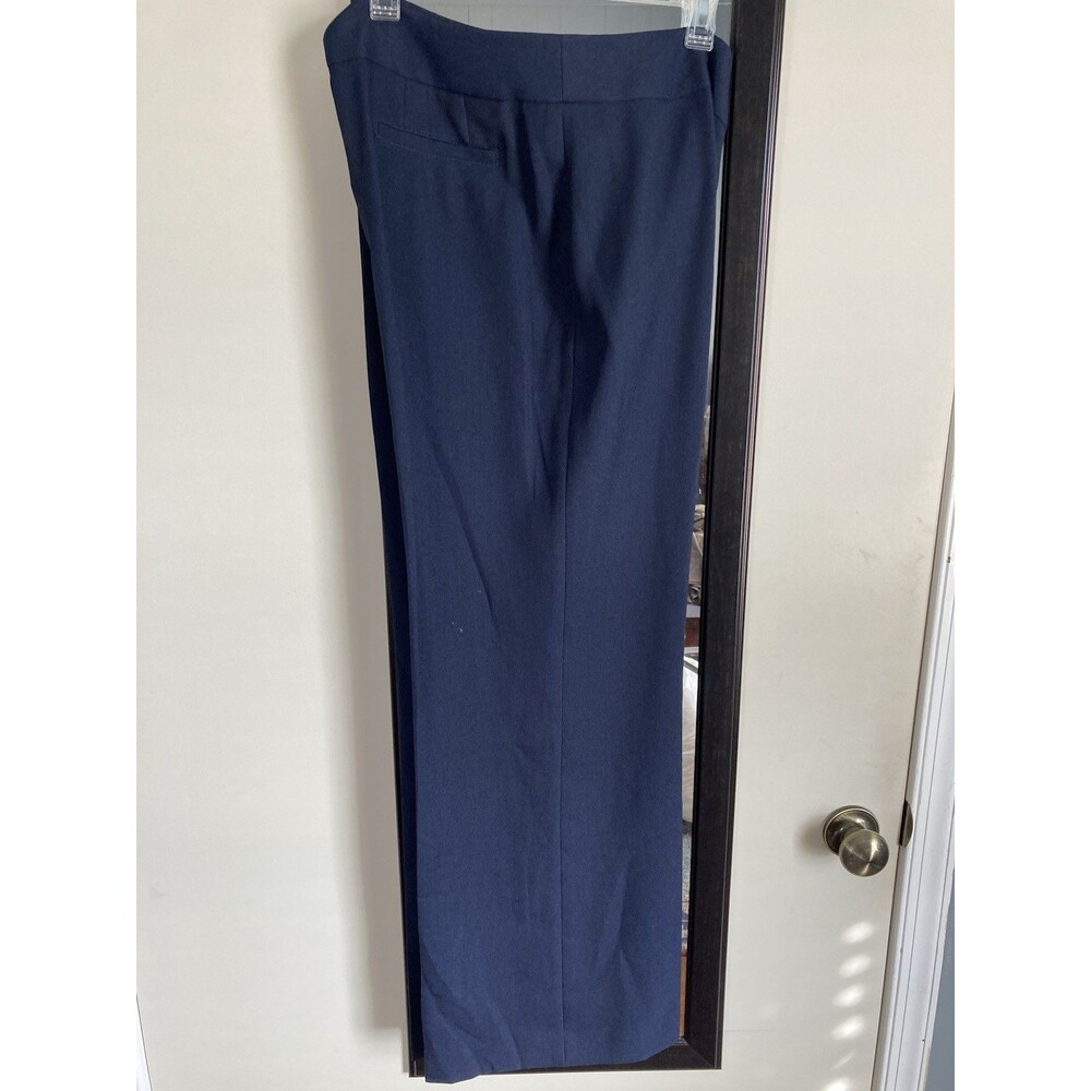 Unbranded Women’s Size 14 Navy Blue Dress Pants Wide Legs Polyester Zip Front